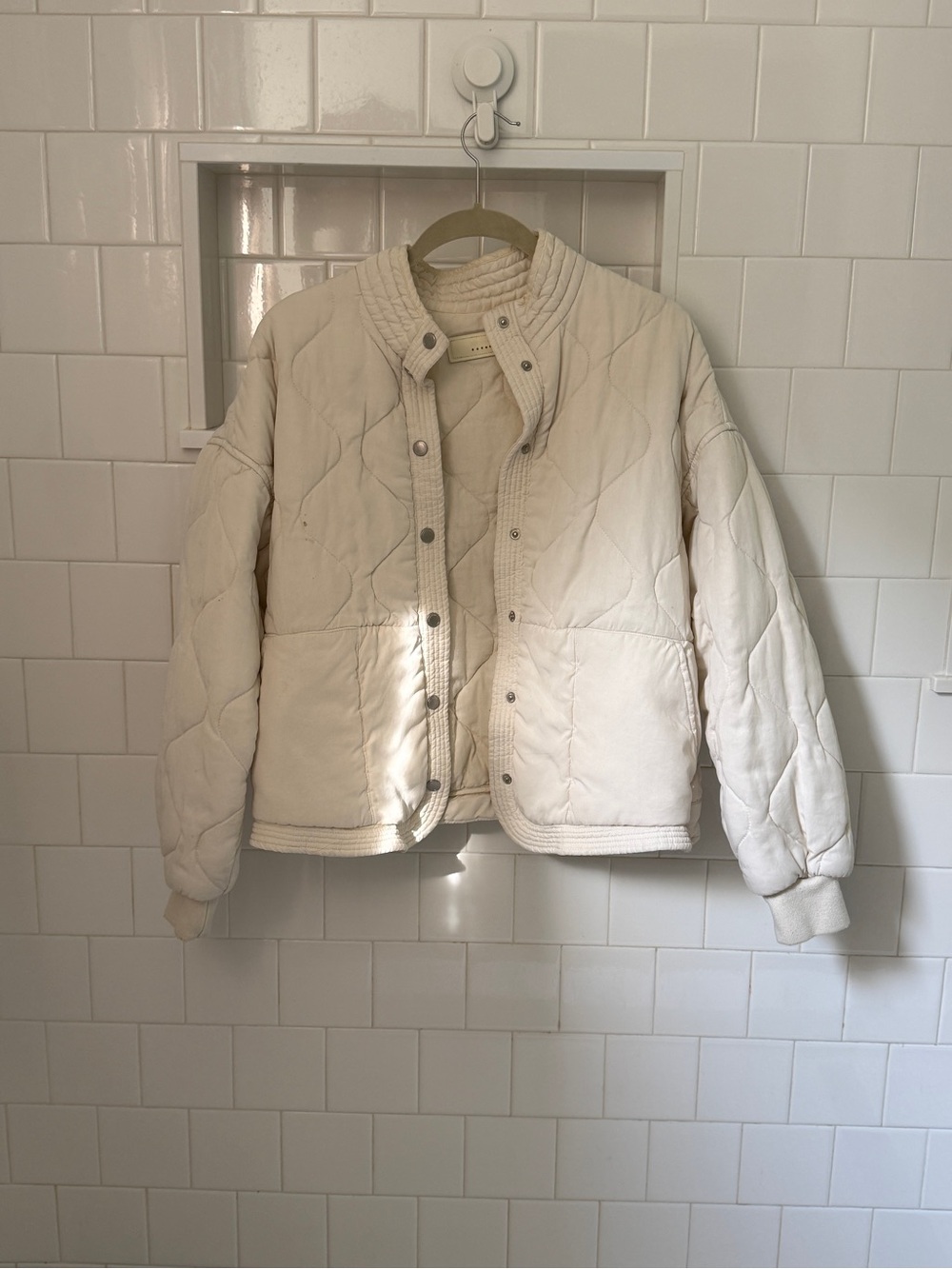 Blank NYC Cream Quilted Button-Front Jacket - Women